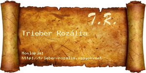Trieber Rozália névjegykártya